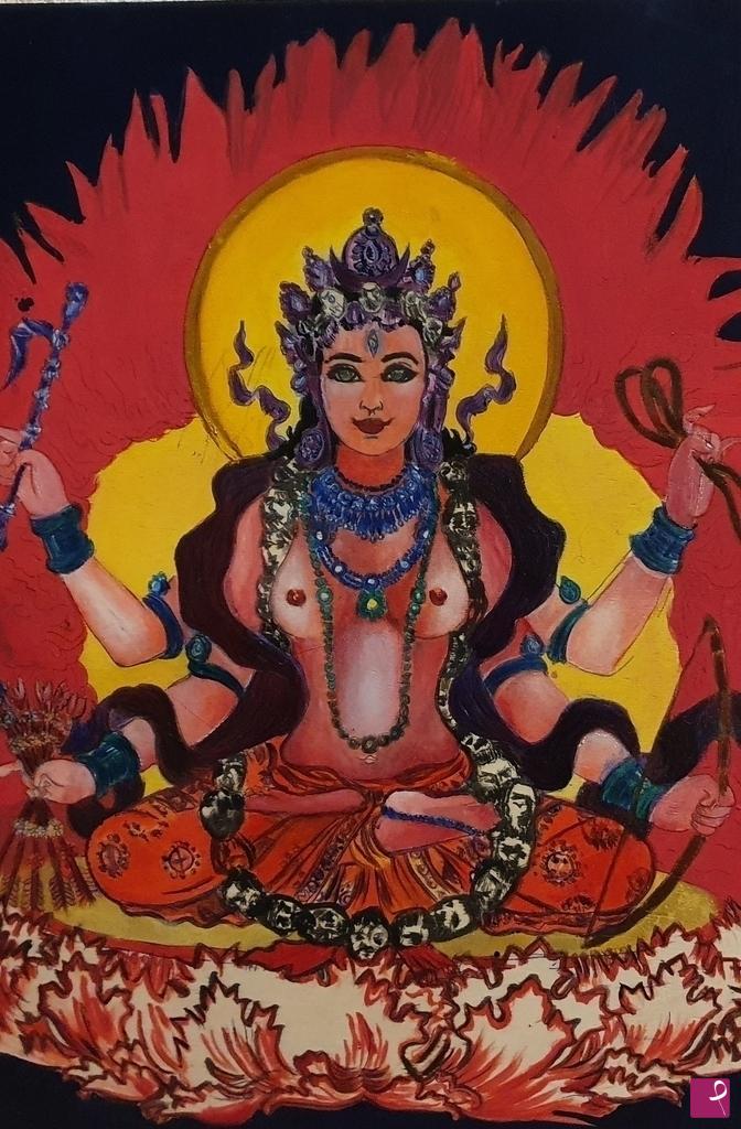 quadri in vendita online - Lalita divinita' indiana