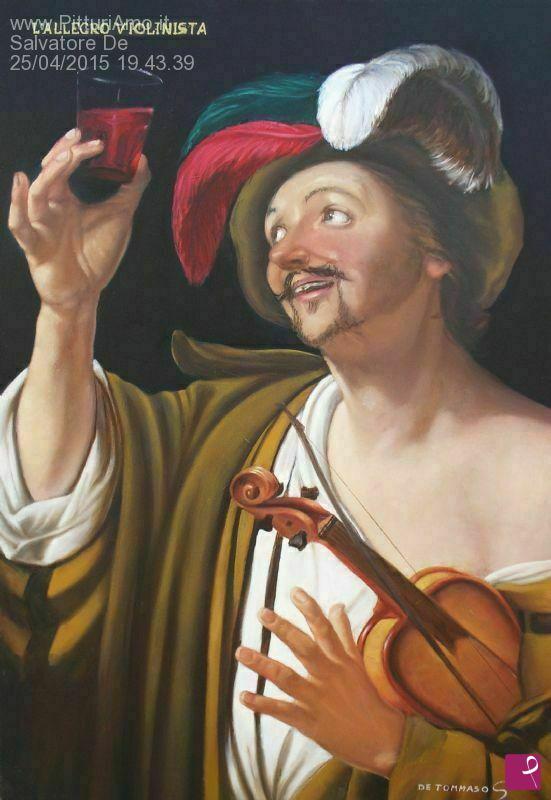 quadri in vendita online - L'allegro violinista