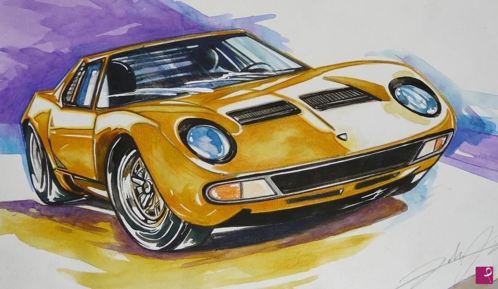 quadri in vendita online - LAMBORGHINI MIURA 1966