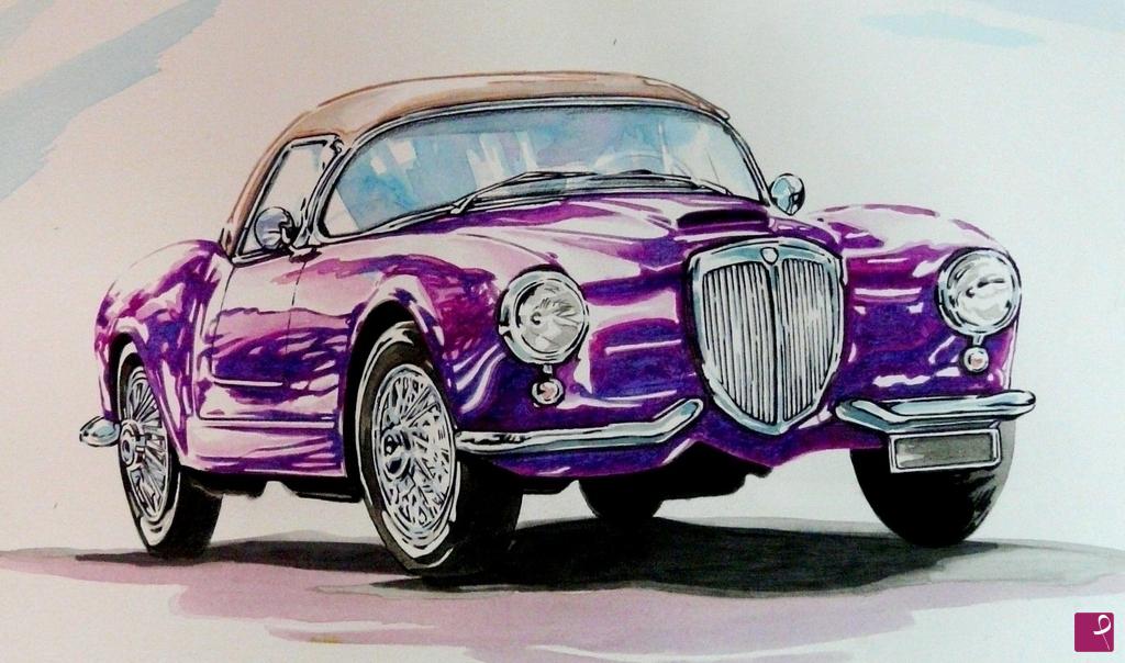 quadri in vendita online - LANCIA AURELIA B24 cabriolet 1958