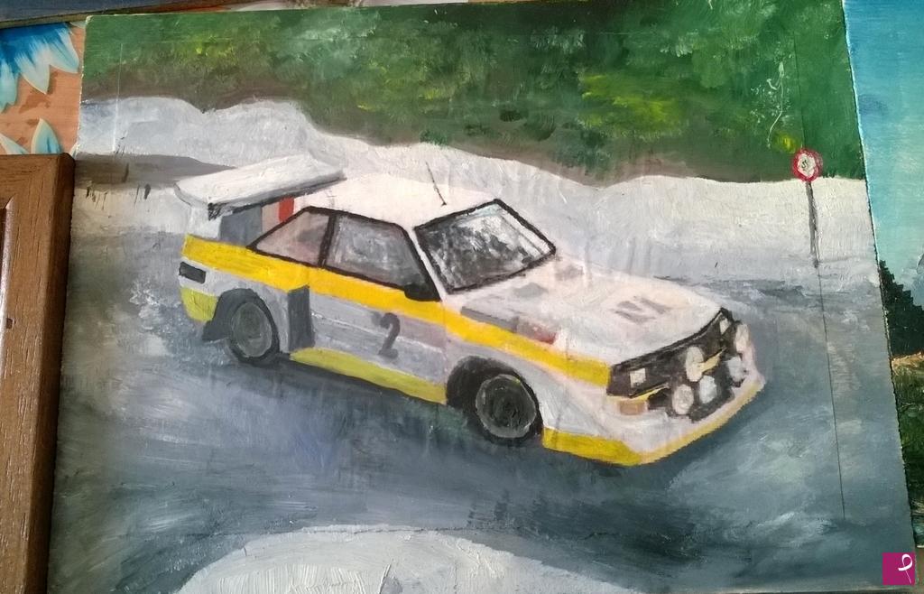 quadri in vendita online - lancia delta gialla