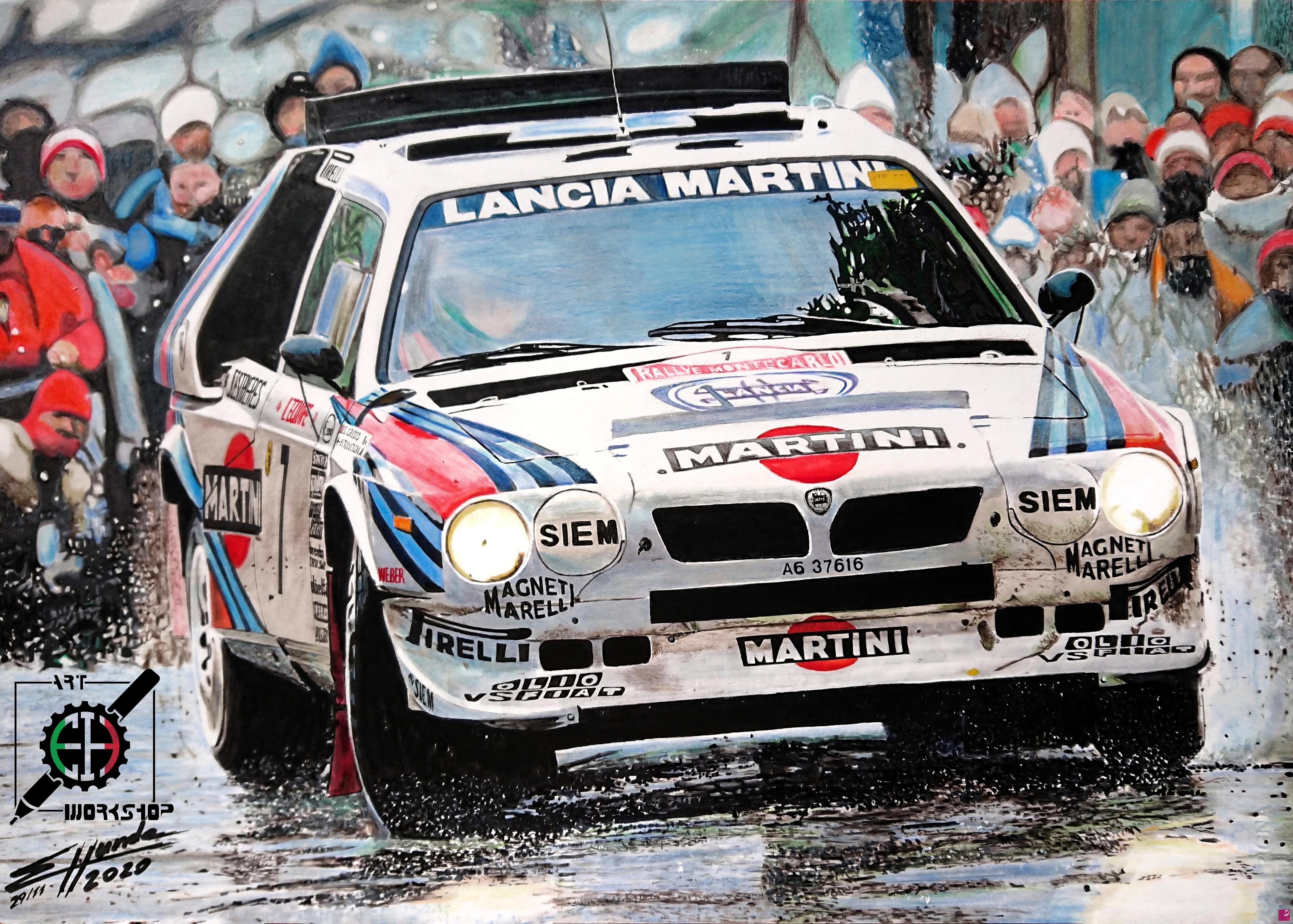 quadri in vendita online - Lancia Delta S4 Rallye Montecarlo 1986