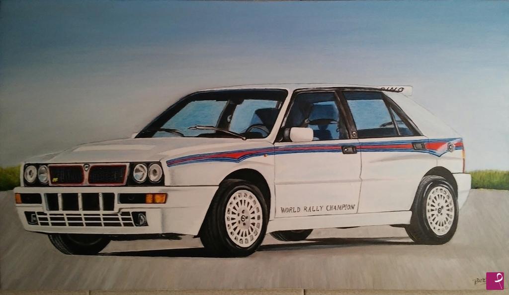quadri in vendita online - Lancia Delta Turbo hf Martini racing
