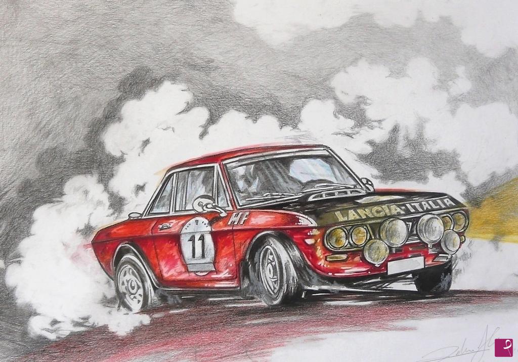quadri in vendita online - LANCIA FULVIA COUPE RALLY 