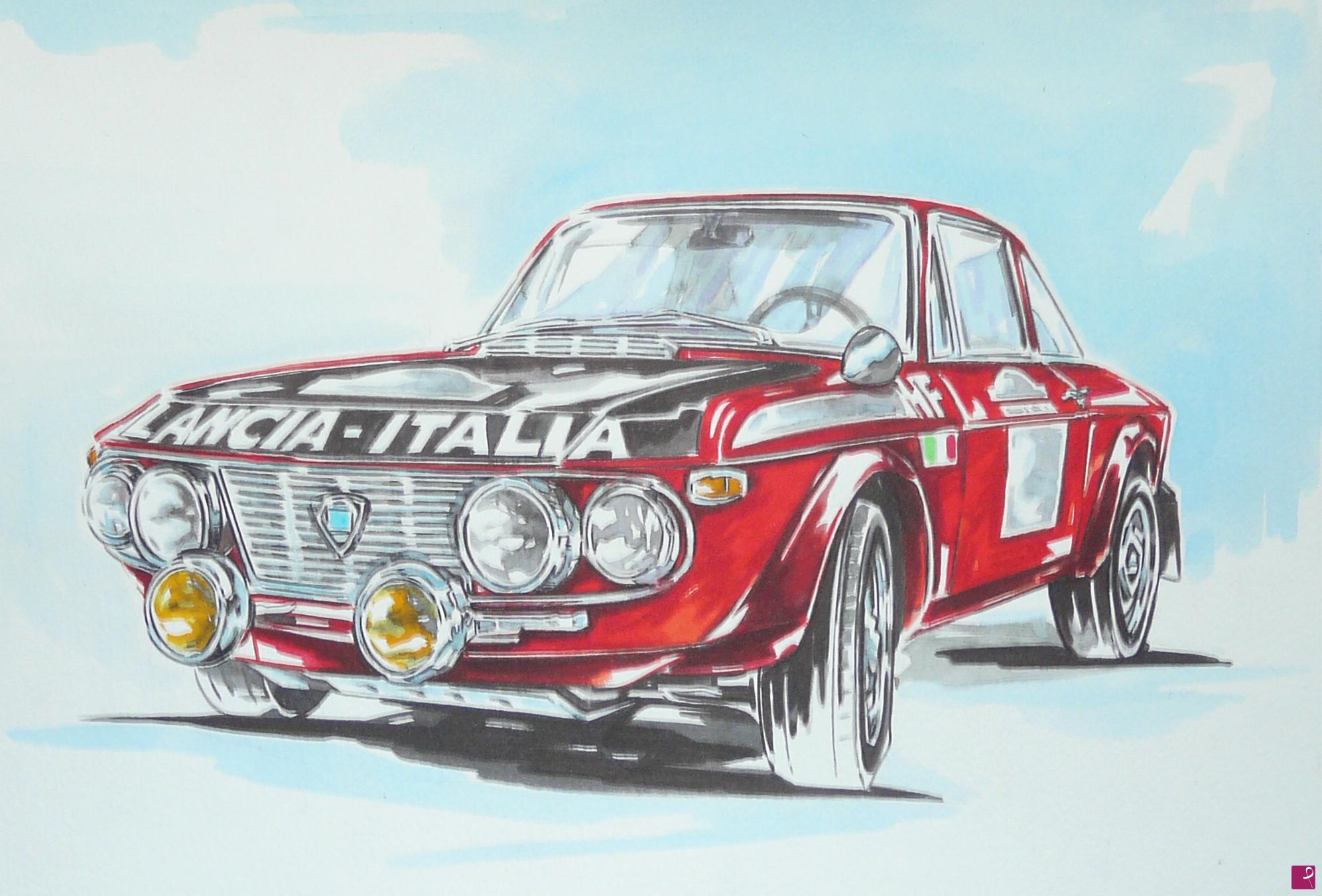 quadri in vendita online - LANCIA FULVIA coupe' rally 