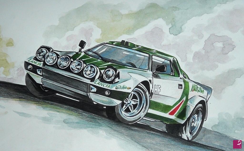 quadri in vendita online - LANCIA STRATOS RALLY ALITALIA 1976