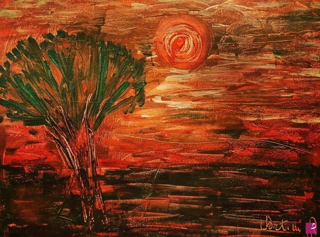 quadri in vendita online - Landscape at Sunset