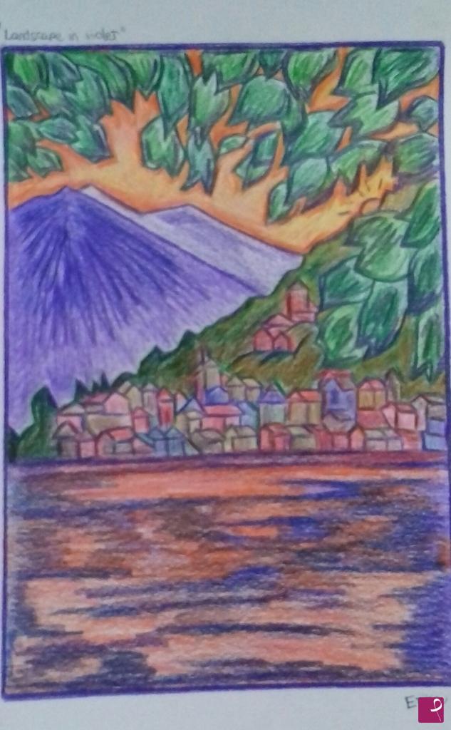 quadri in vendita online - Landscape in violet