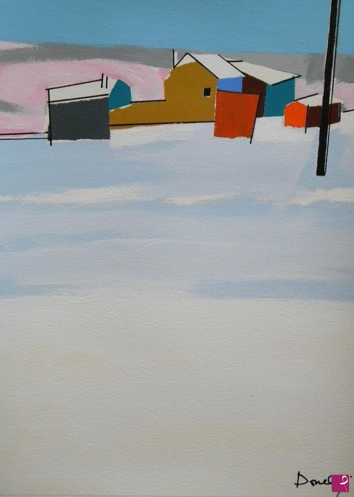 quadri in vendita online - Landscape with snow