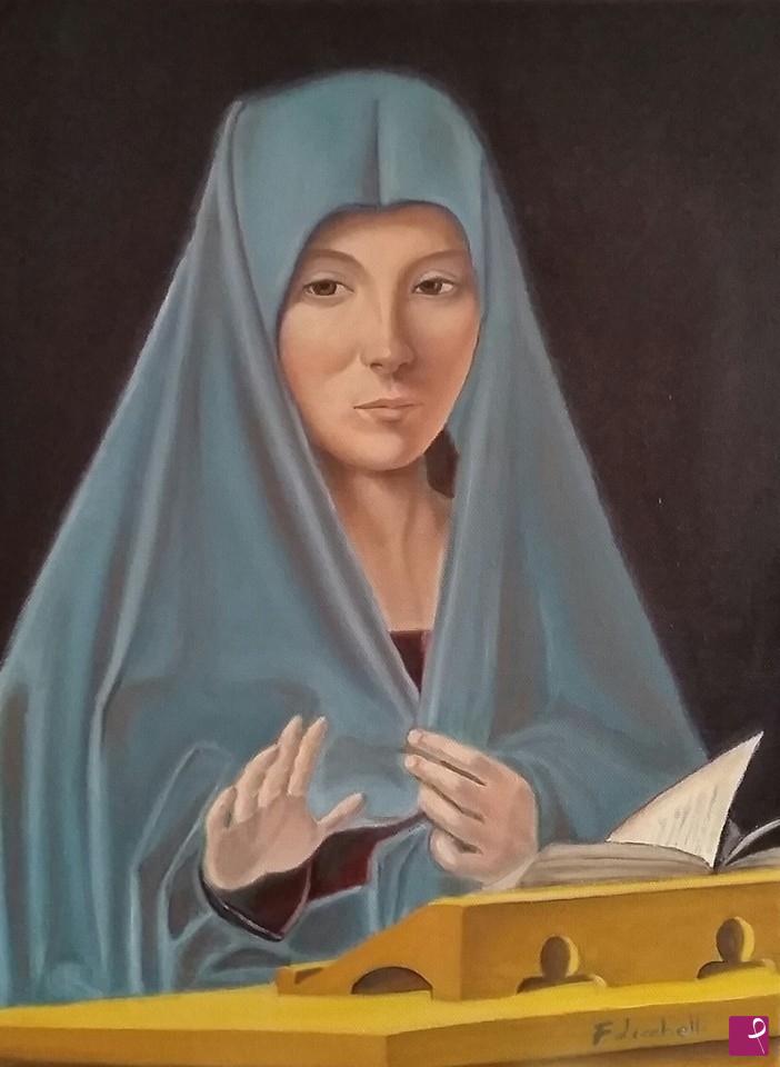 quadri in vendita online - L'Annunciata - Omaggio ad Antonello da Messina