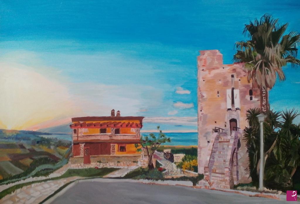 quadri in vendita online - L'antica torre di Montebello.