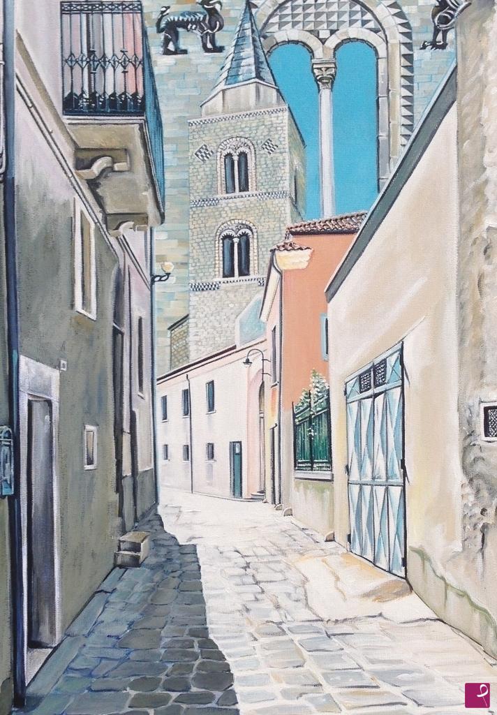 quadri in vendita online - L'antico campanile normanno