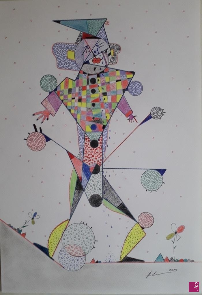 quadri in vendita online - L'Arlecchino triste-2019