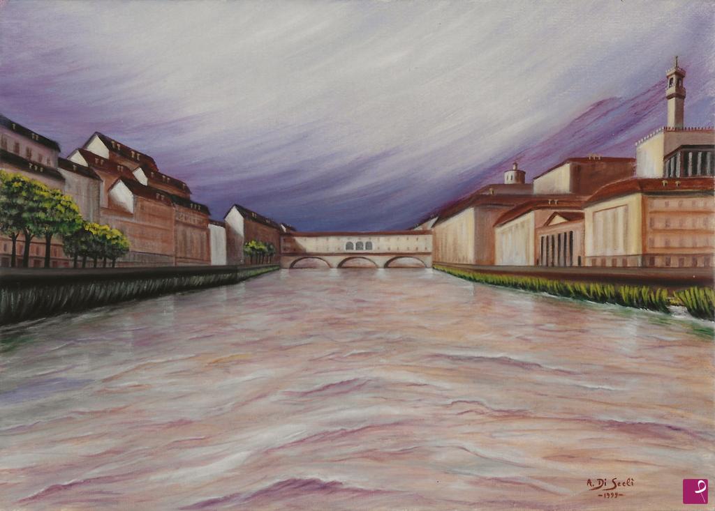 quadri in vendita online - L'ARNO IN PIENA