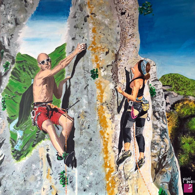quadri in vendita online - L'arrampicata