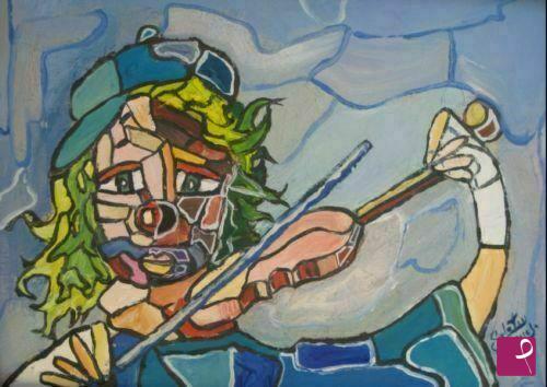 quadri in vendita online - L'ARTISTA DEL VIOLINO