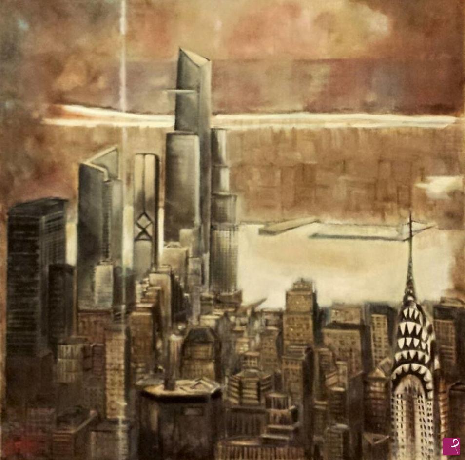quadri in vendita online - LAST LIGHT IN MANHATTAN