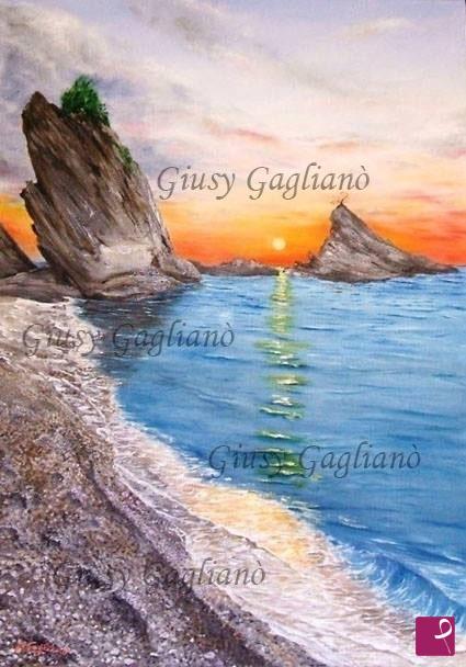 quadri in vendita online - "L'attimo" (Scoglio dell'ulivo Palmi)