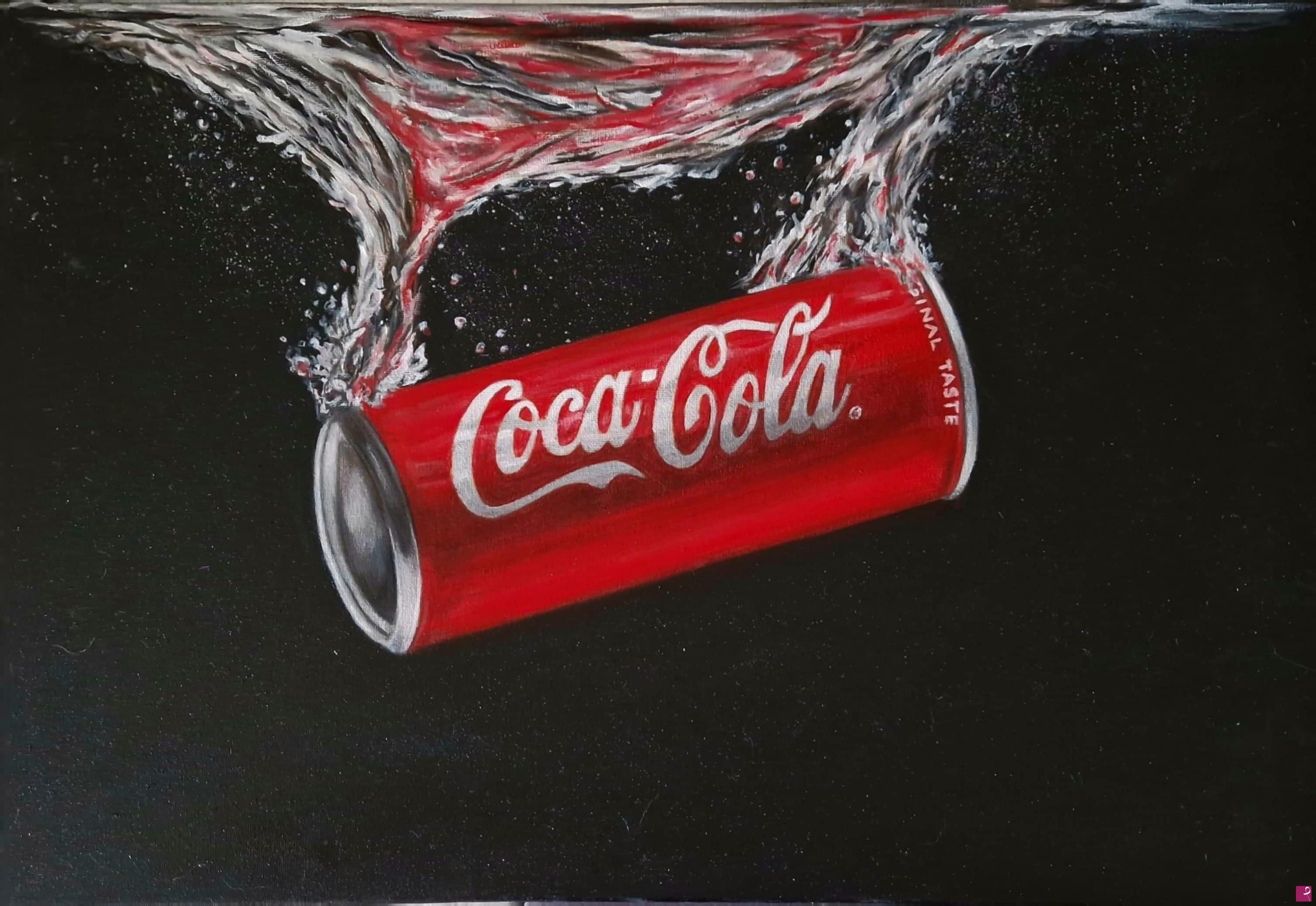quadri in vendita online - Lattina Coca Cola - Dipinto ad olio sutela