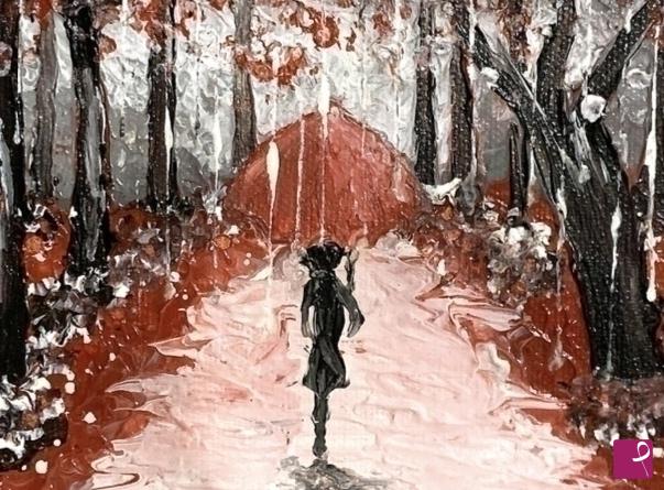 quadri in vendita online - l’autunno in rosso 