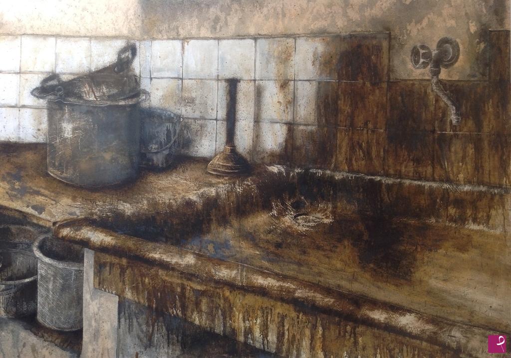 quadri in vendita online - Lavandino dell'aula pittura