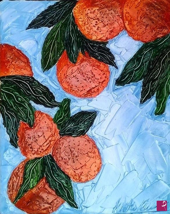 quadri in vendita online - ''Le arance'' olio su tela, 30x25.