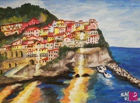 quadri in vendita online - LE CINQUE TERRE, MANAROLA