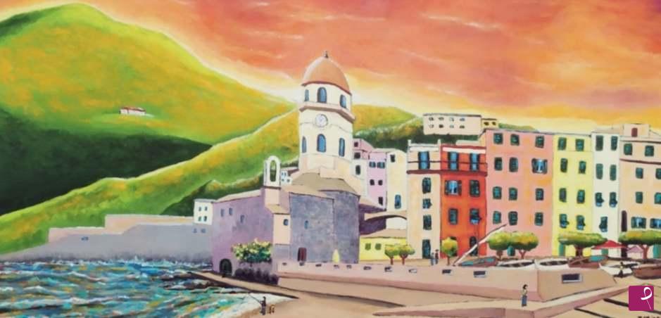 quadri in vendita online - Le cinque terre Vernazza 