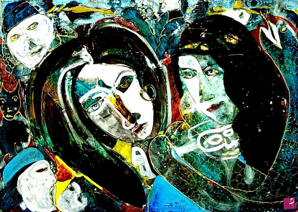 quadri in vendita online - Le due amiche 70x50 cm su tela