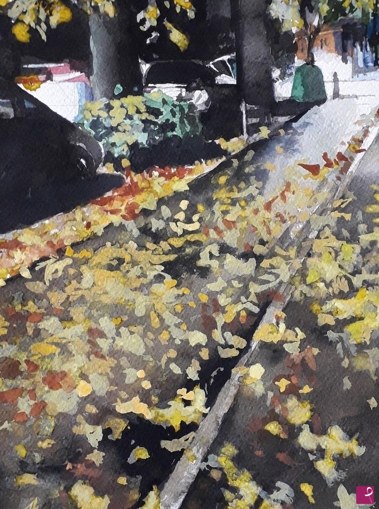 quadri in vendita online - Le foglie morte; Parma in Autunno.
