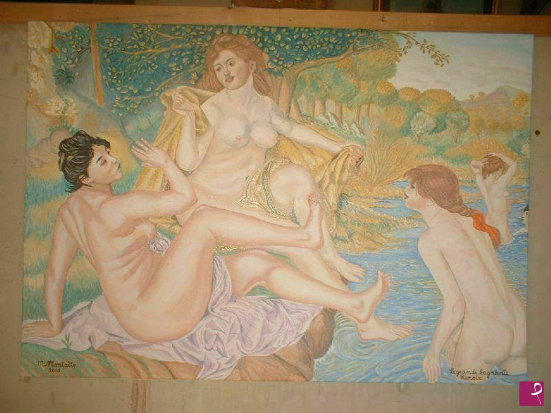quadri in vendita online - Le Grandi bagnanti di Renoir