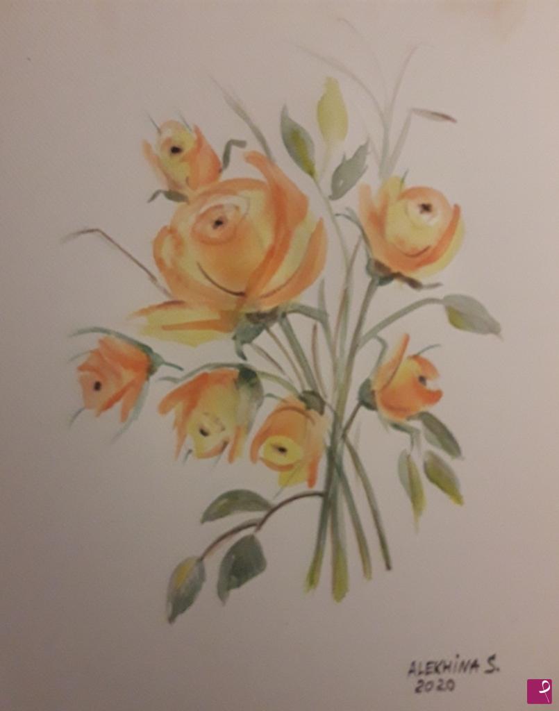 quadri in vendita online - Le rose gialle