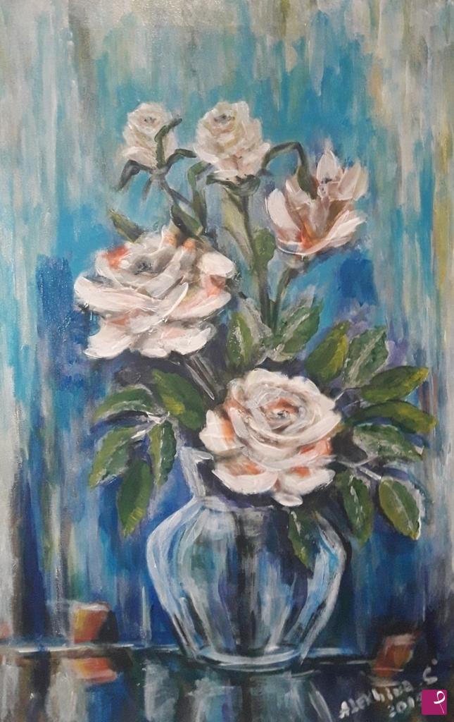 quadri in vendita online - Le rose in blu