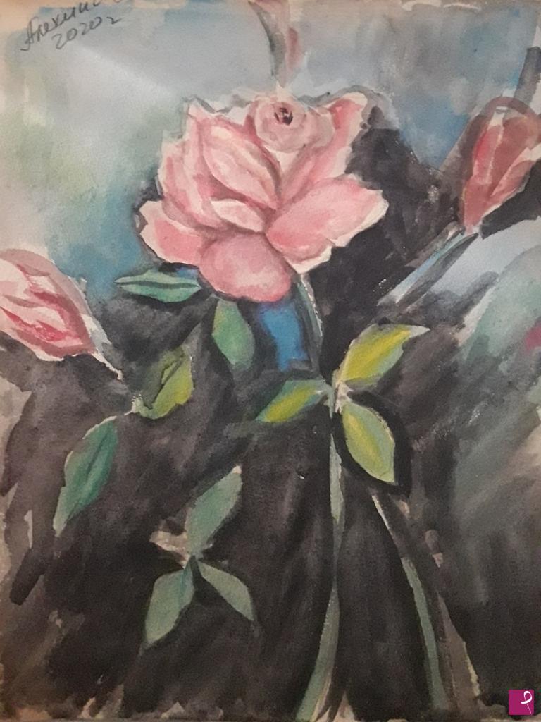 quadri in vendita online - Le rose in grigio