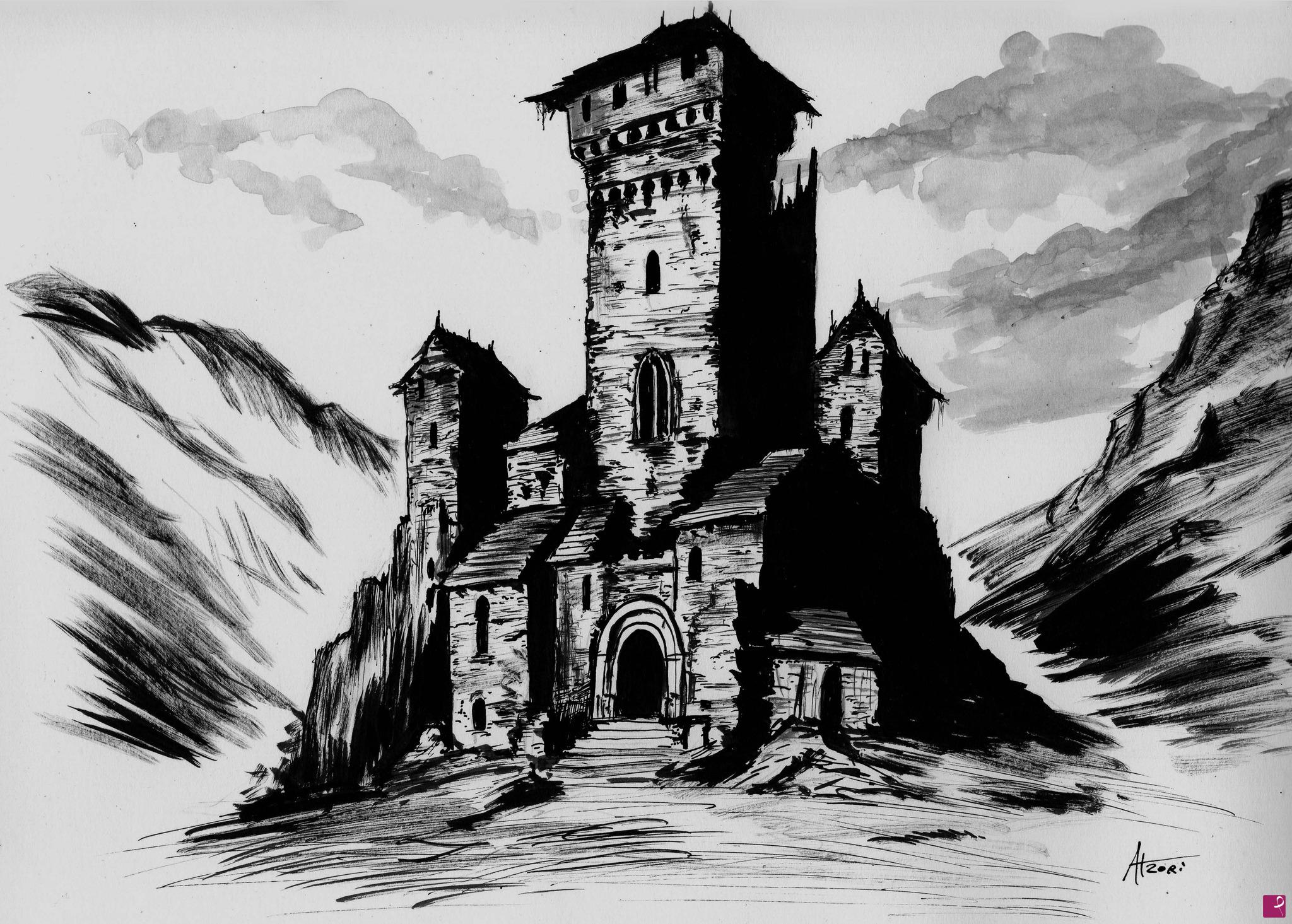 quadri in vendita online - Le rovine del castello