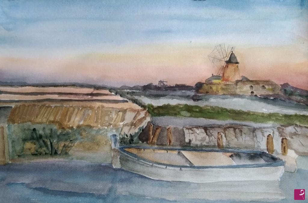 quadri in vendita online - Le saline di Marsala