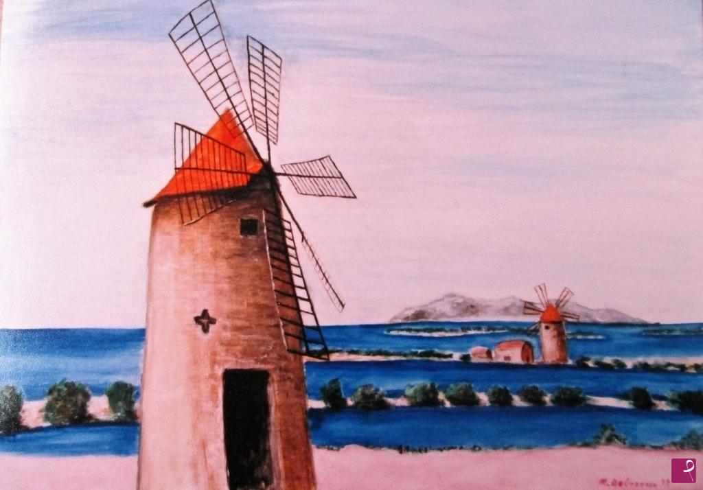 quadri in vendita online - Le Saline di Trapani e Marsala anno 1996  1000€  venduto