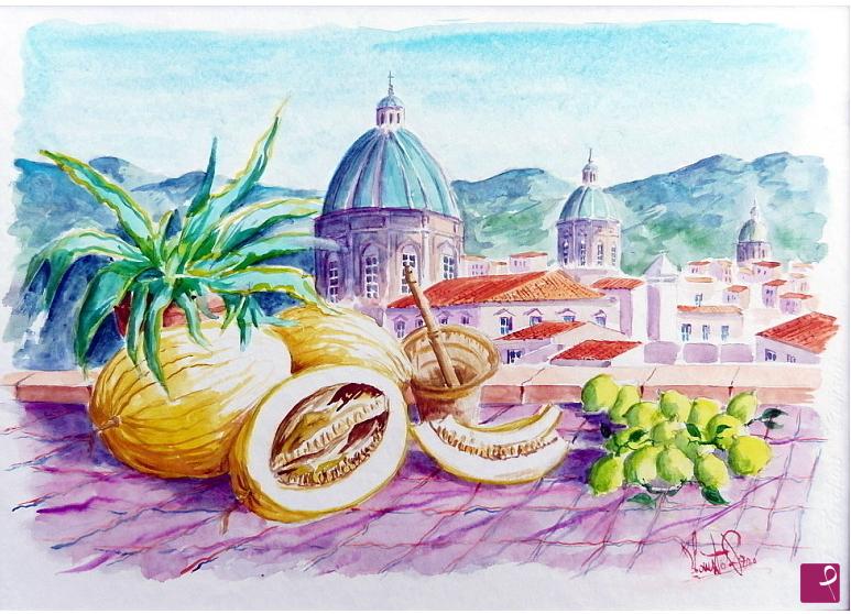 quadri in vendita online - Le tre cupole - Palermo