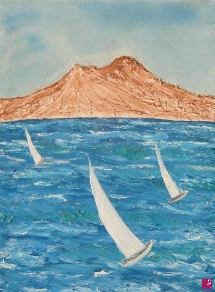 quadri in vendita online - LE VELE E IL VESUVIO