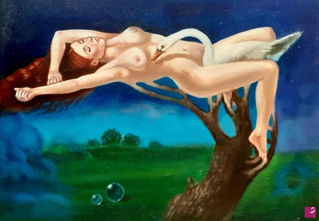 quadri in vendita online - Leda e il cigno