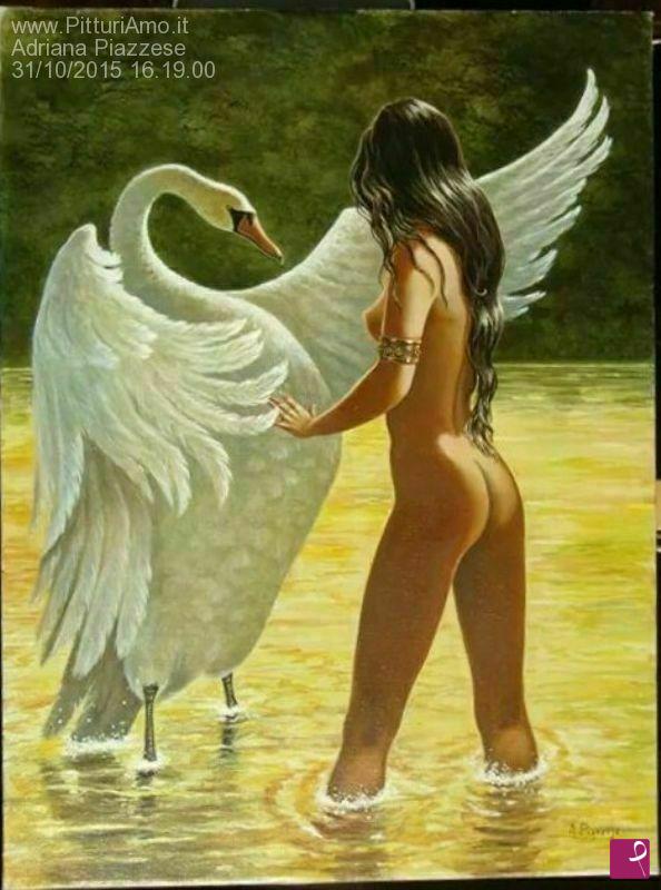 quadri in vendita online - Leda e il cigno