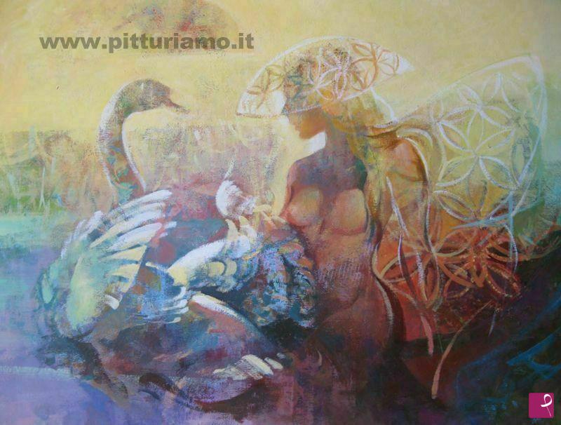 quadri in vendita online - Leda ed il Cigno