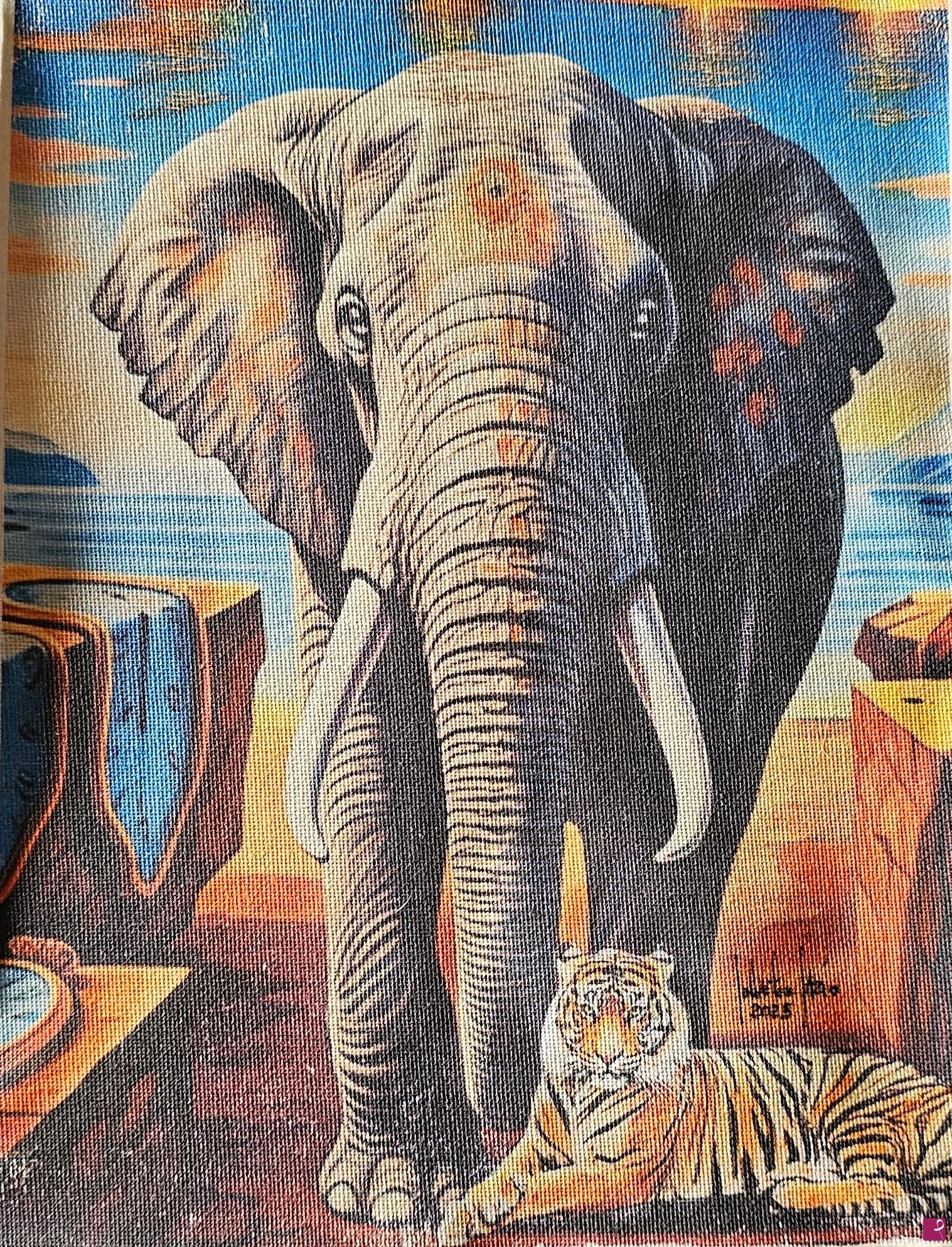 quadri in vendita online - L'ELEFANTE E LA TIGRE