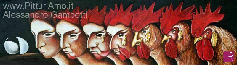 quadri in vendita online - L'enigma del gallo