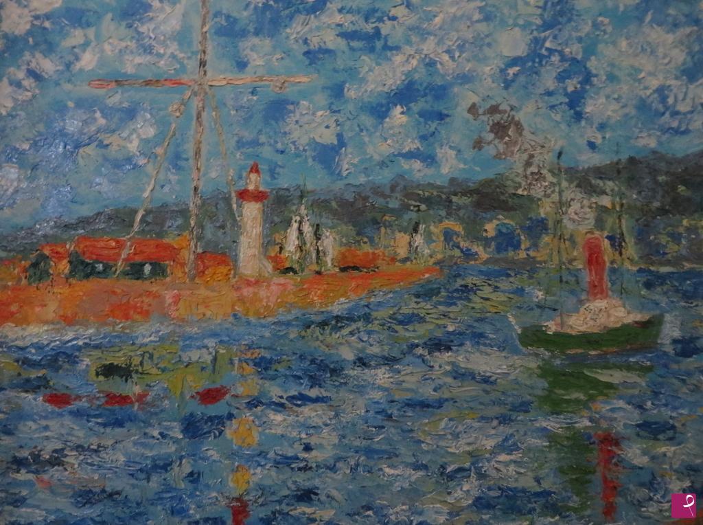 quadri in vendita online - L'entrata del porto di Honfleur
