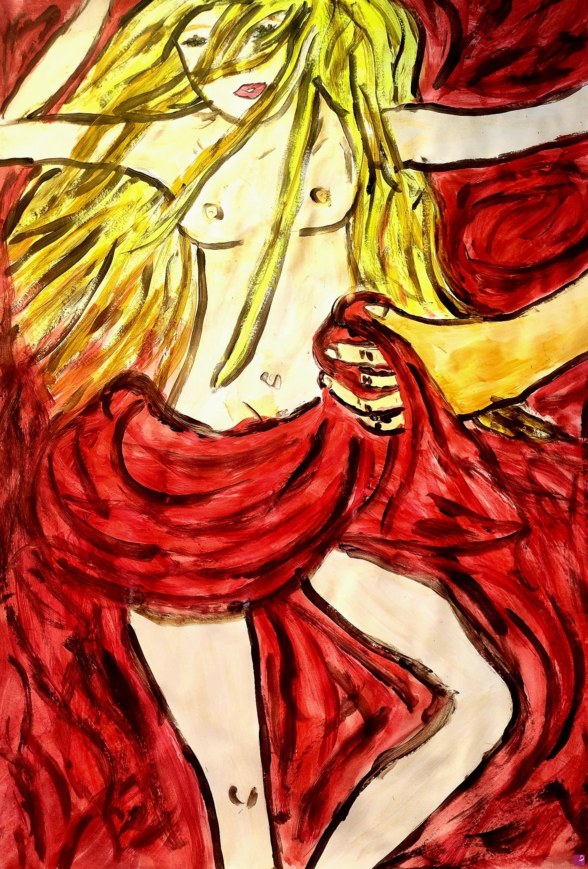 quadri in vendita online - Lenzuola Rosse 