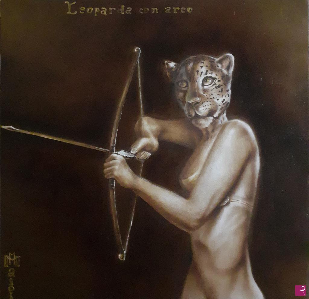 quadri in vendita online - Leoparda Con Arco