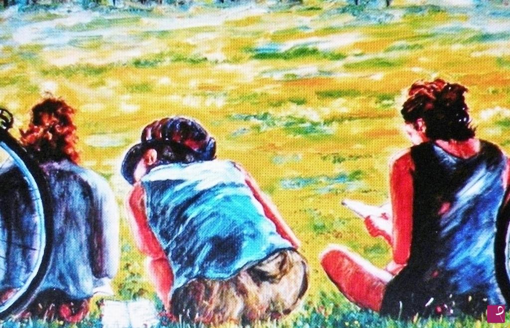 quadri in vendita online - LETTURA SUL PRATO
