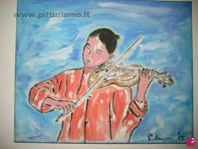 quadri in vendita online - Lezione di violino