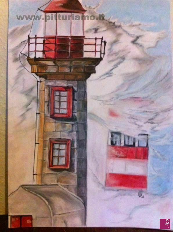 quadri in vendita online - Lighthouse in the Storm.